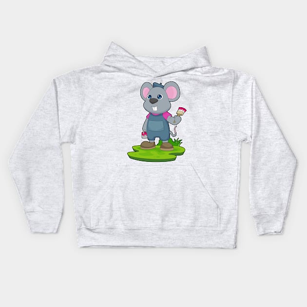 Mouse Painting Paint brush Kids Hoodie by Markus Schnabel